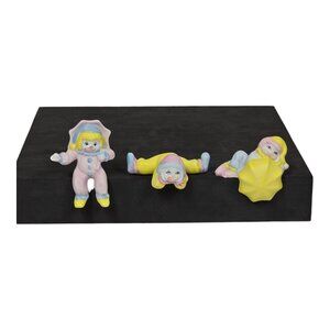 Vintage Enesco Shelf Sitting Clown Trio Figurines Collectible Retro Circus Decor